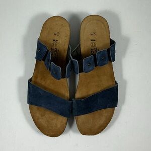 New Naot Scarlett Navy Suede Slides Sandals Aize 41 - 10